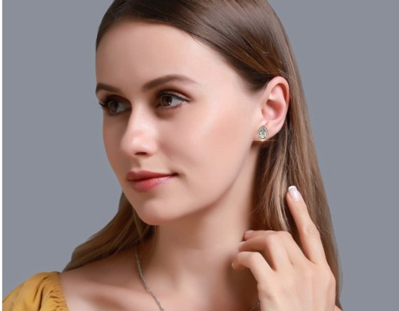 halo pear studs