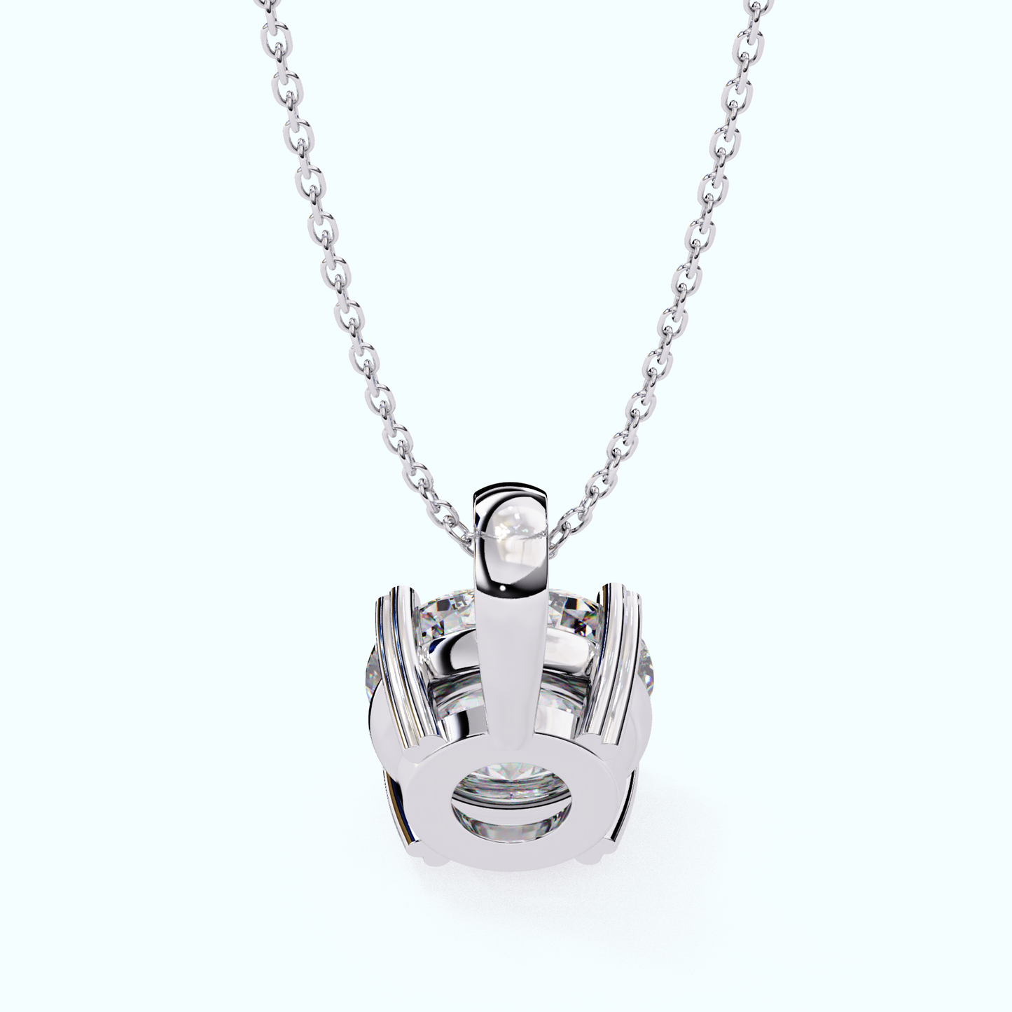 modern lab created diamond round solitaire pendant