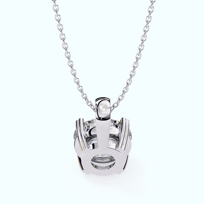 Modern Lab Created Diamond Round Solitaire Pendant