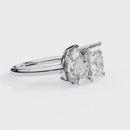 Two Stone Pear - Princess Ring