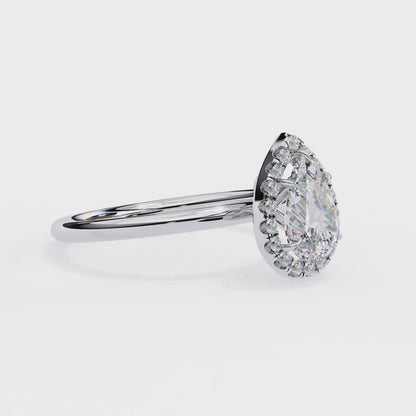 Pear Halo Ring