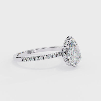 Elegant Pear With Hidden Halo Ring