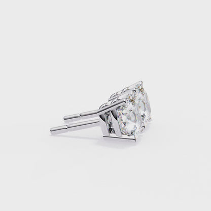 Four Prong Square Cushion Studs