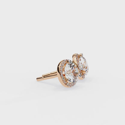 3-Prong Setting Round Halo Studs