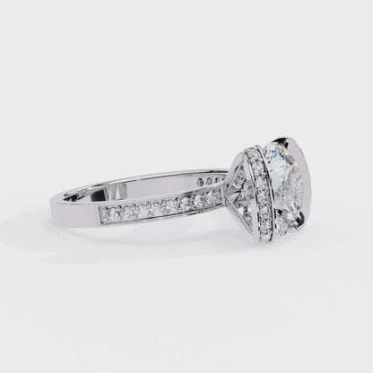 V-Claw Round Engagement Ring