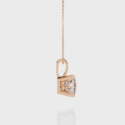 Elegant Lab Grown Diamond Princess Cut Solitaire Pendant
